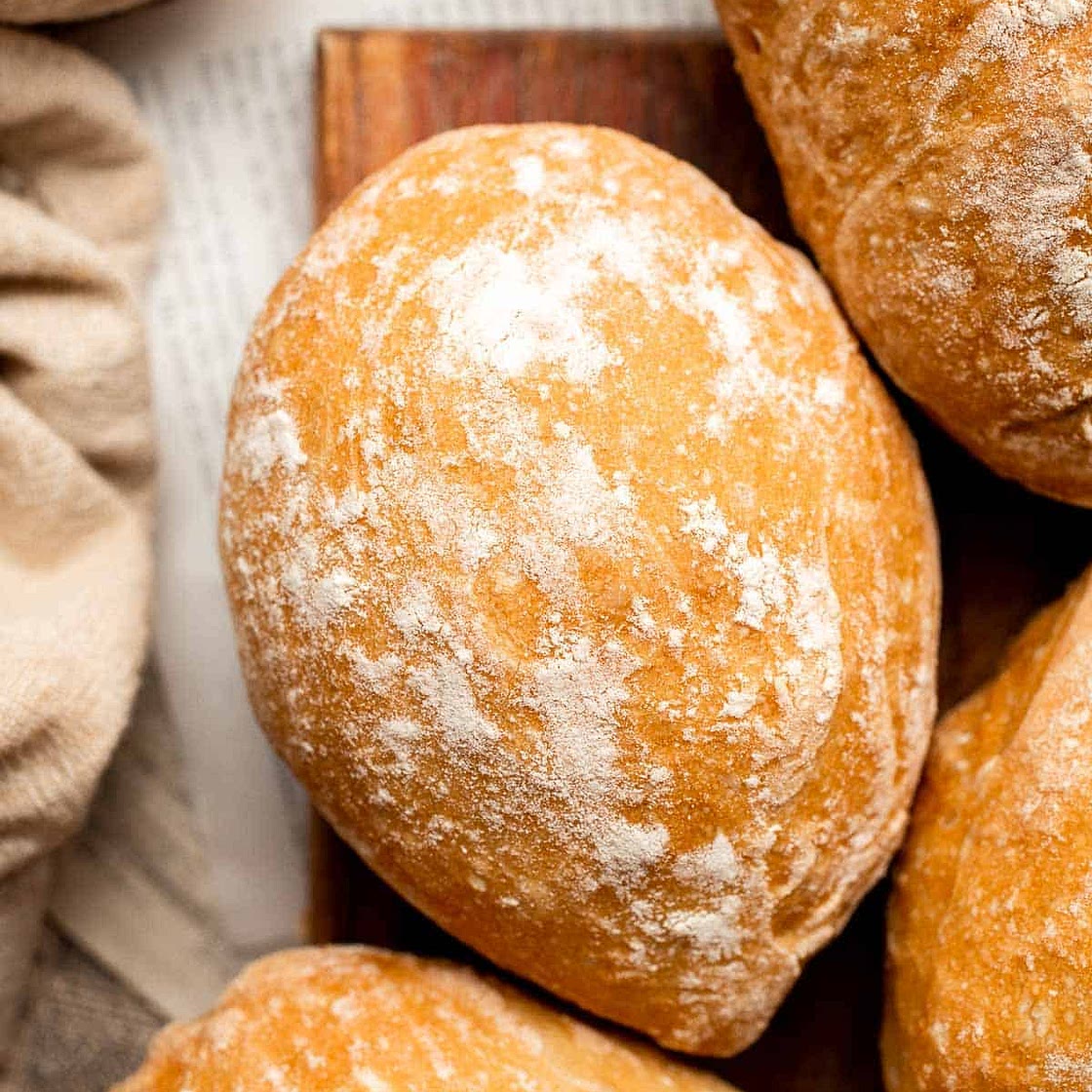 Easy Small Batch Ciabatta Rolls