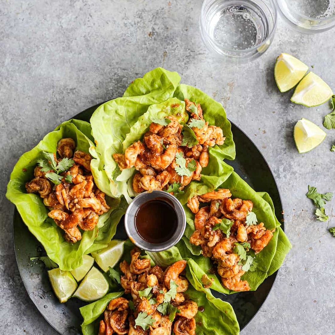 5-Ingredient Chipotle-Lime Shrimp Lettuce Cups