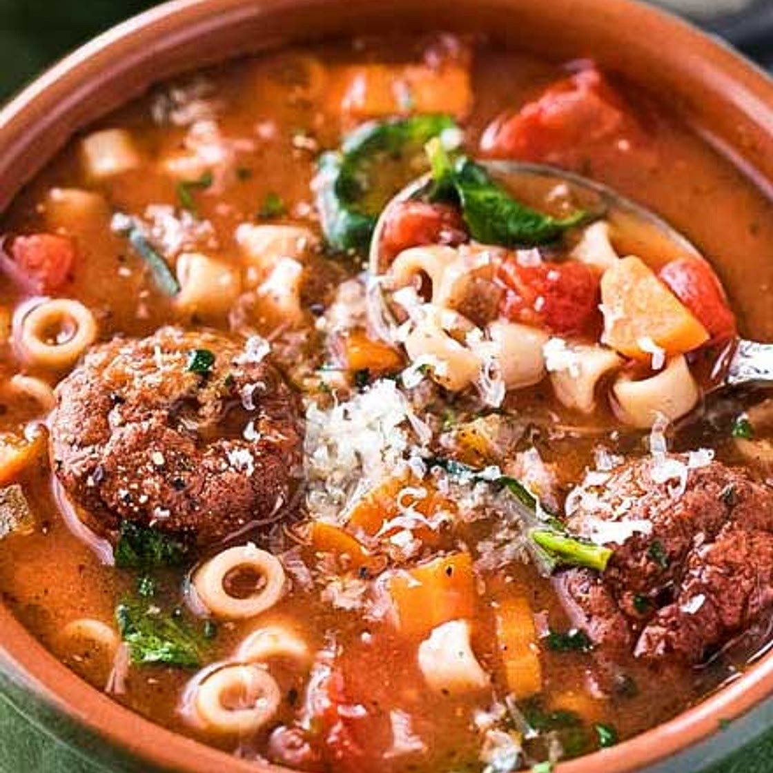 Slow Cooker Italian Meatball Soup