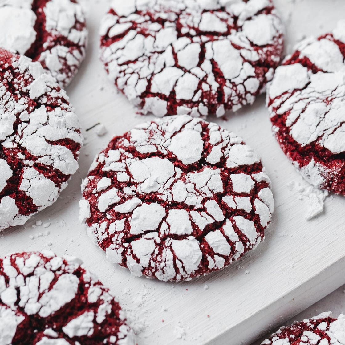 Red Velvet Crinkle Cookies