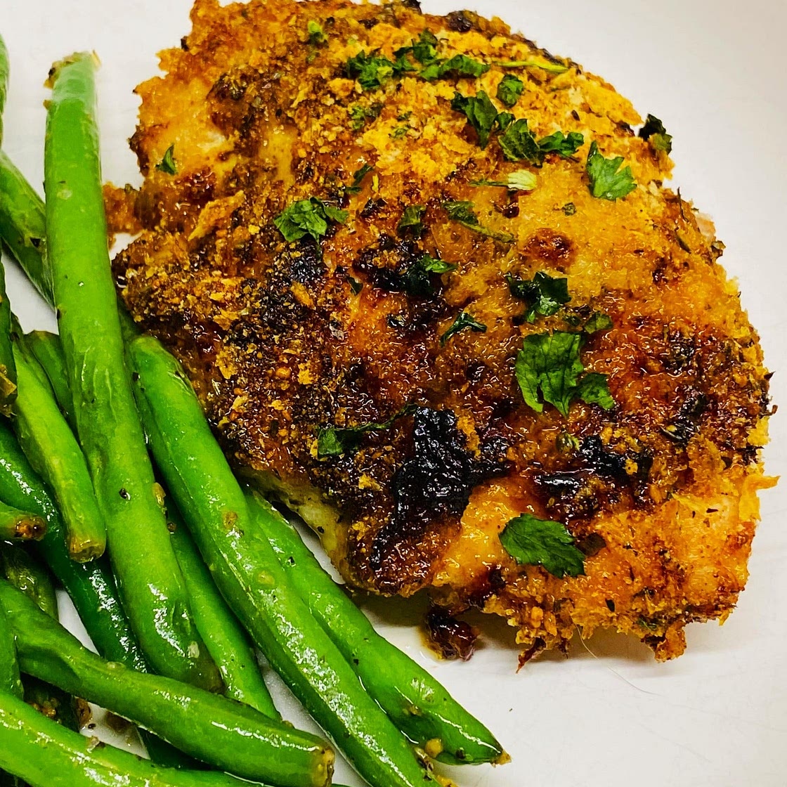 Air Fryer Honey Mustard Crusted Chicken