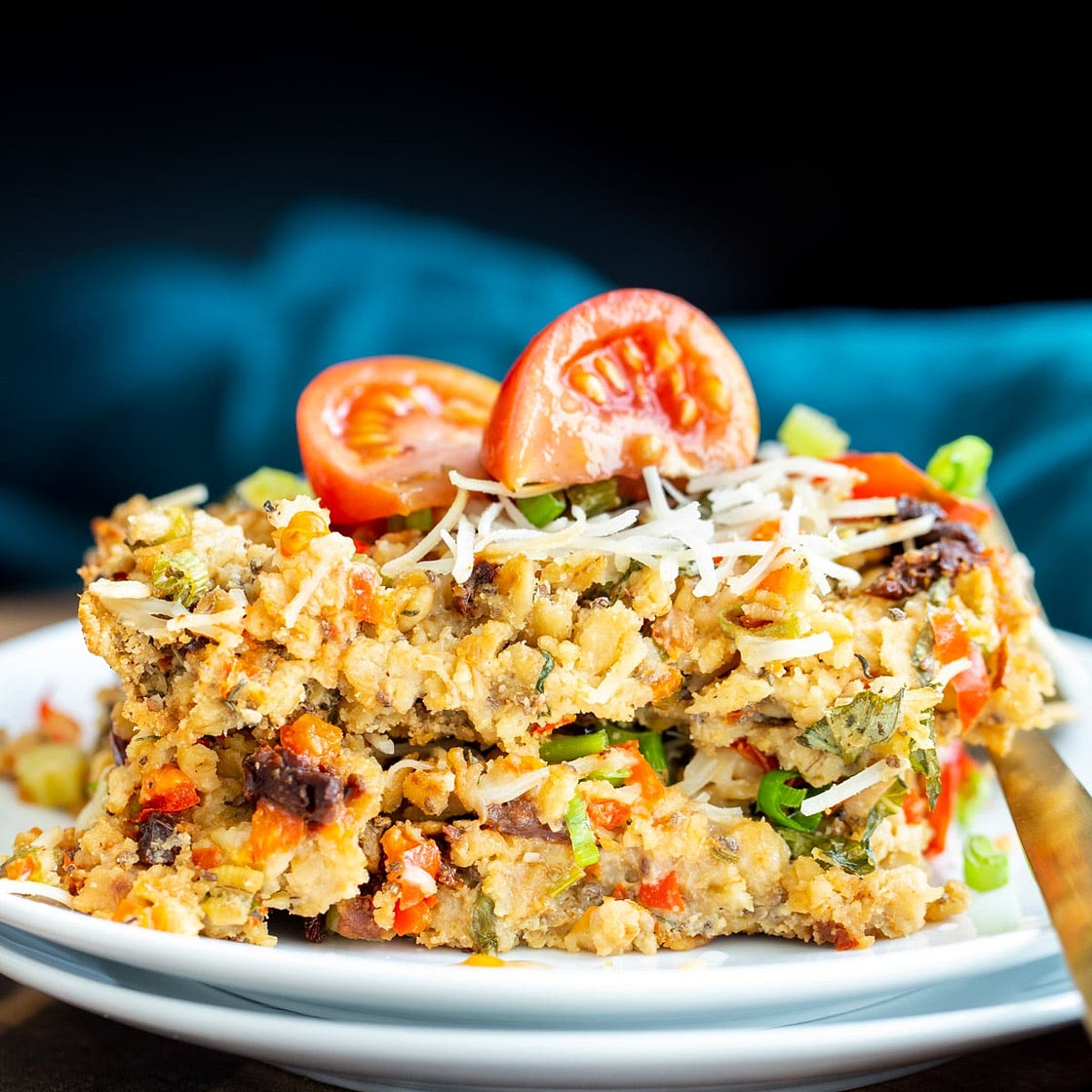 Savory Pizza Oatmeal Bake