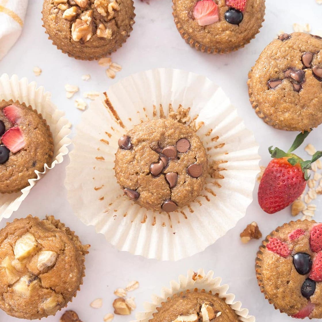 Healthy Banana Oatmeal Blender Muffins