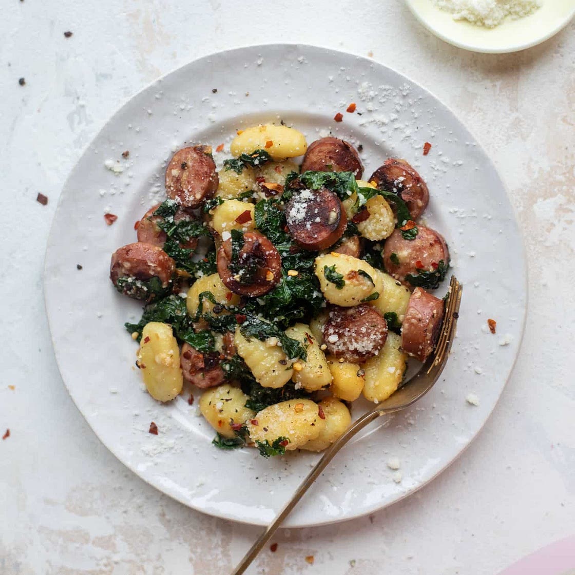 Smoked Sausage and Kale Skillet Gnocchi