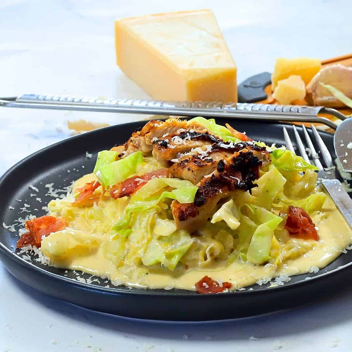 Low Carb Cabbage Alfredo