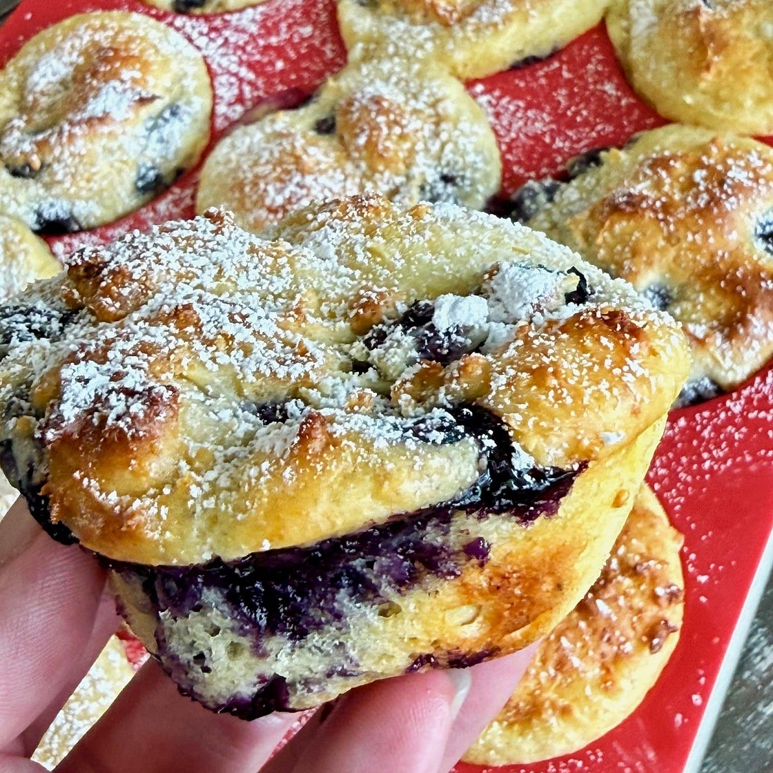 Lemon Blueberry Cottage Cheese Cakes