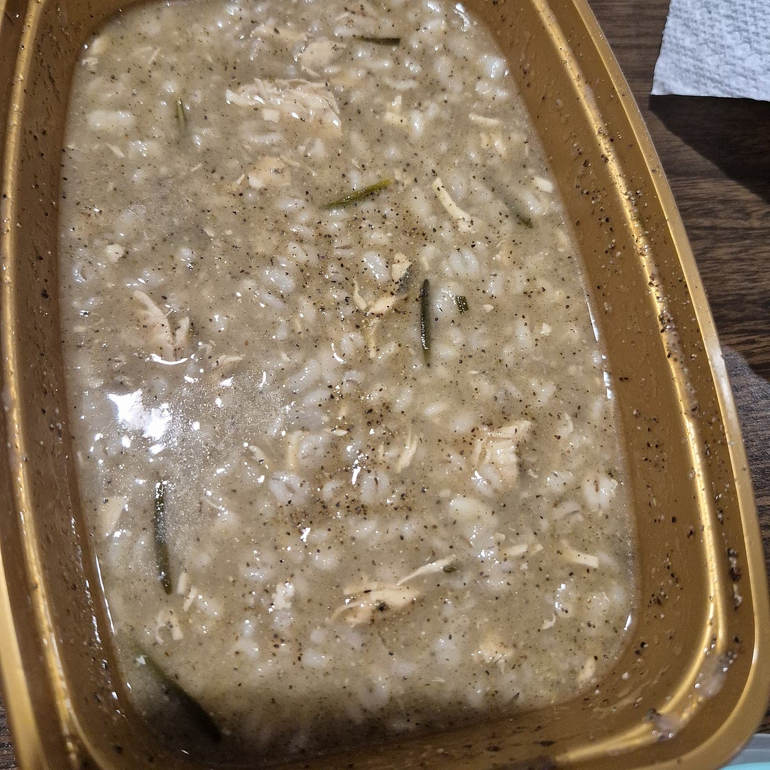 Soothing chicken and pearl barley soup