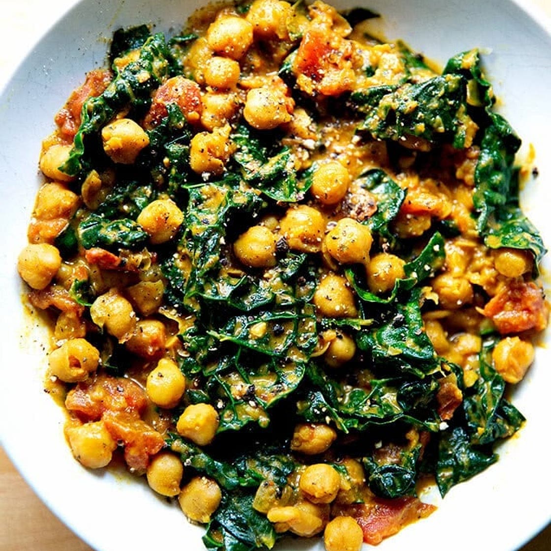 Spicy Chickpeas with Tomatoes & Kale