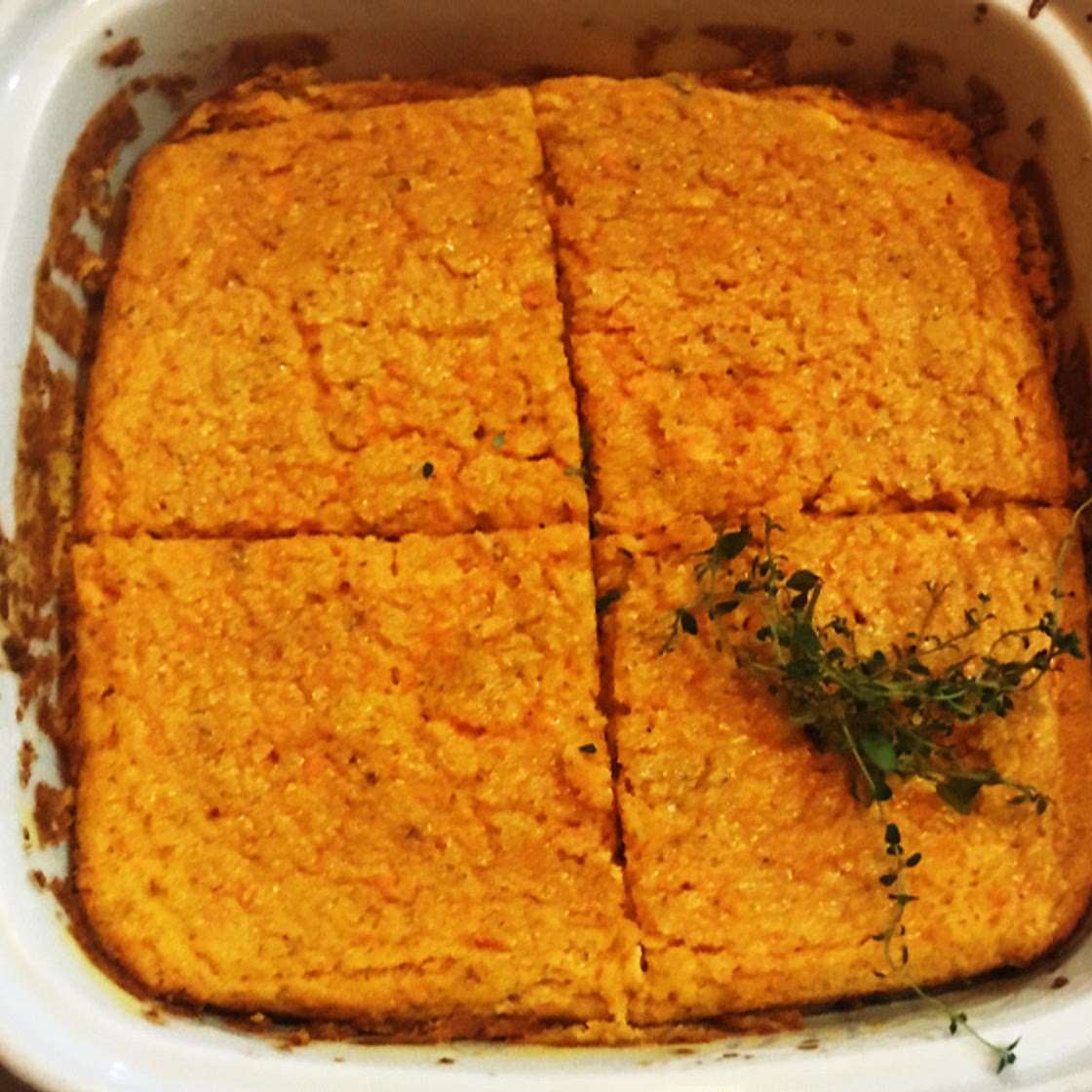 Suflê de cenoura com farinha de aveia