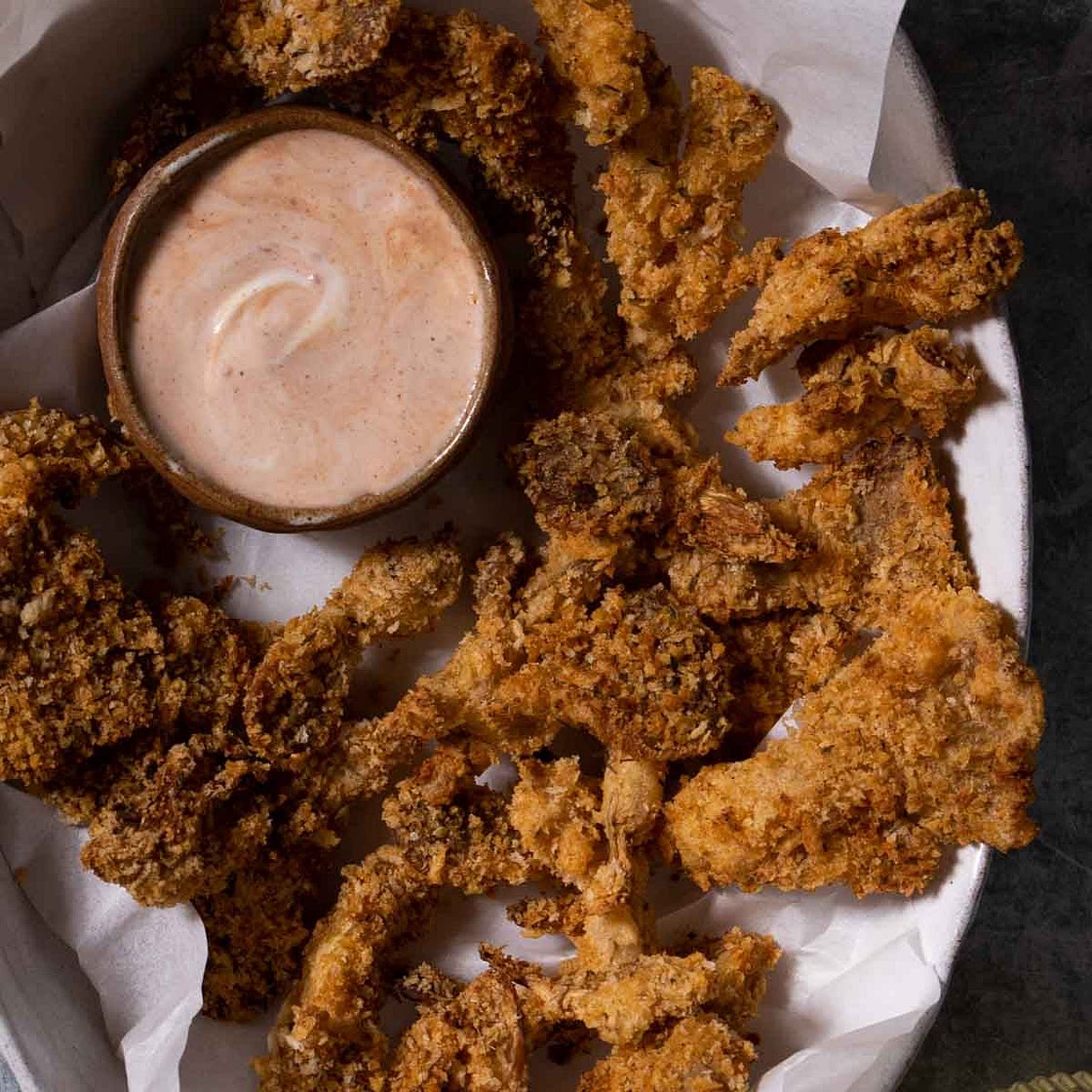 Crispy Air Fried Oyster Mushrooms