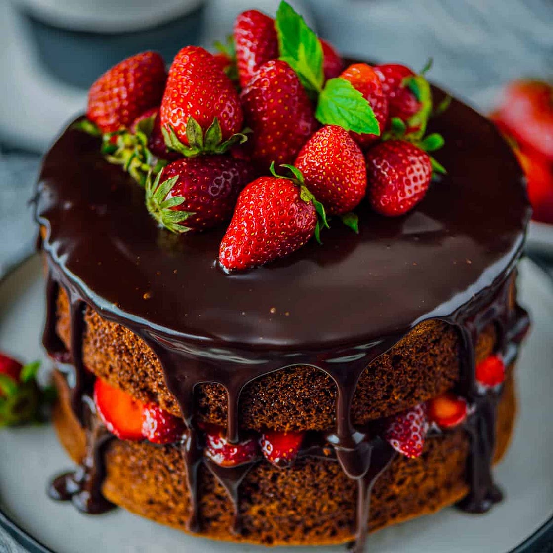 Chocolate Cake With Strawberry Filling