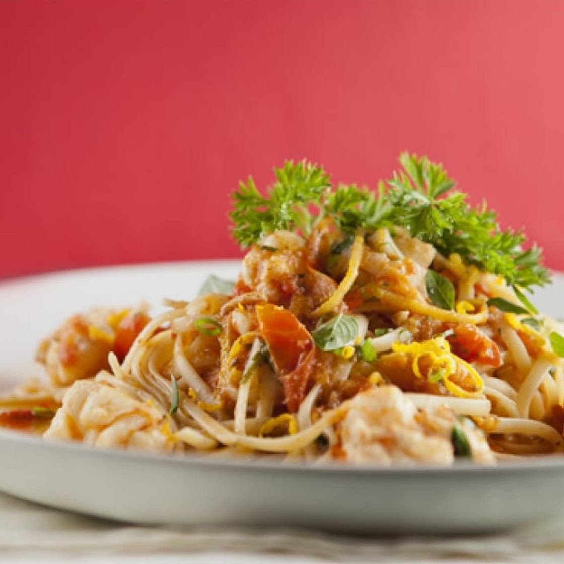 Linguini com lagosta