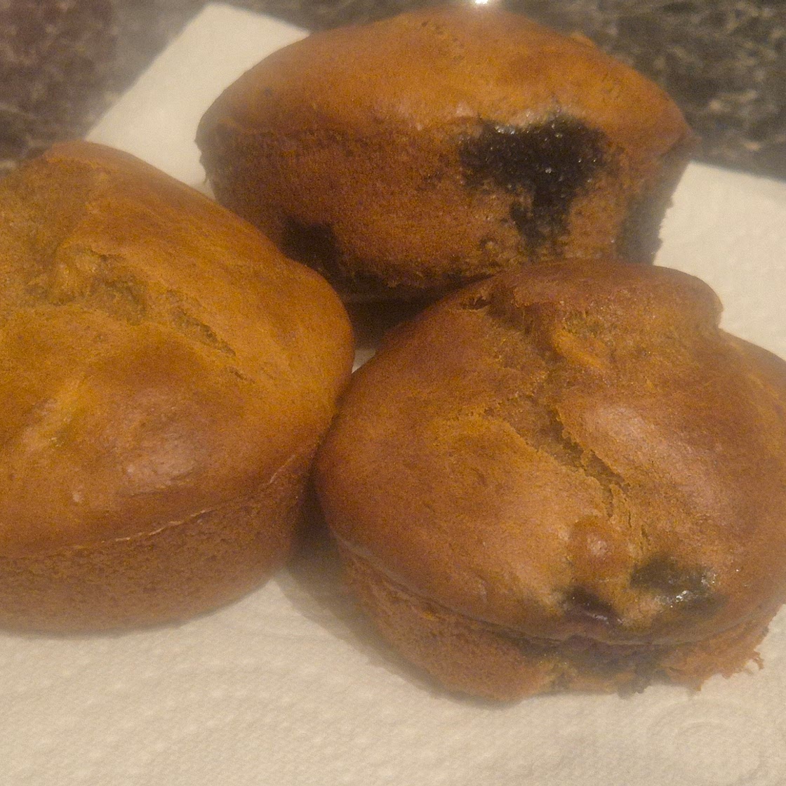 Banana and peanut butter blueberry muffins