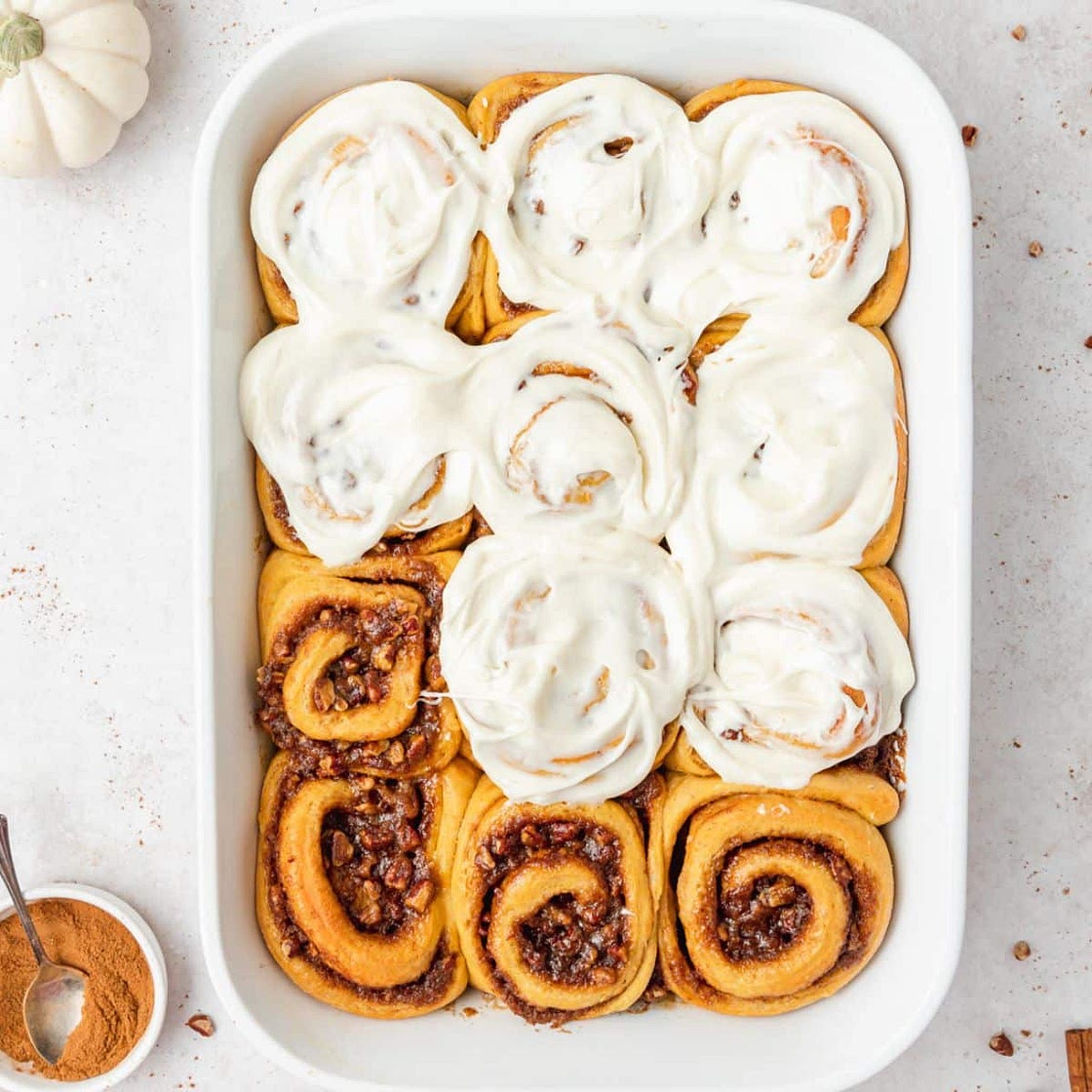 Pumpkin Spice Cinnamon Rolls