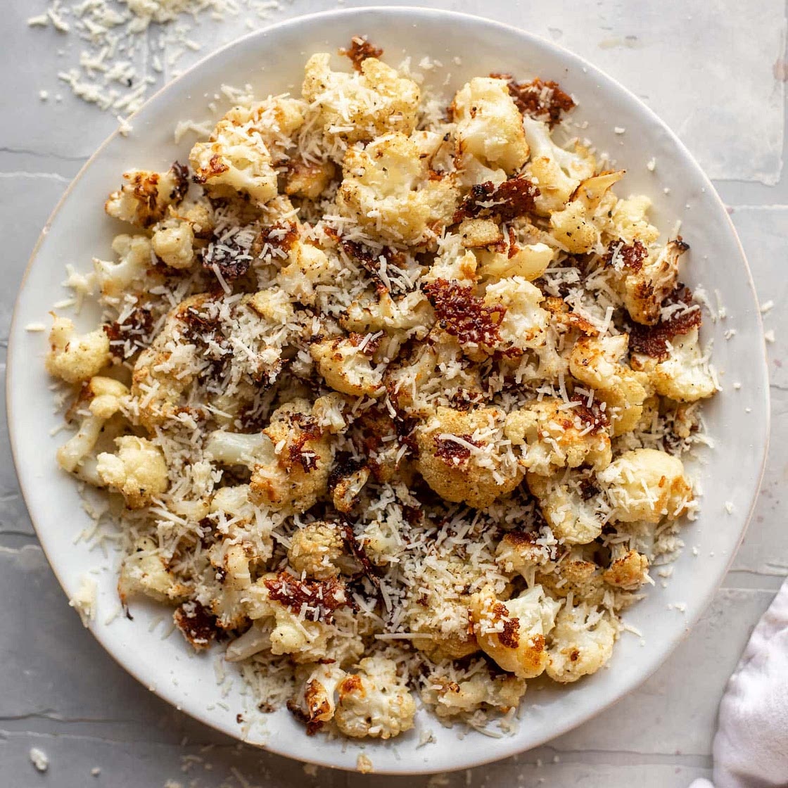 Cacio e Pepe Roasted Cauliflower