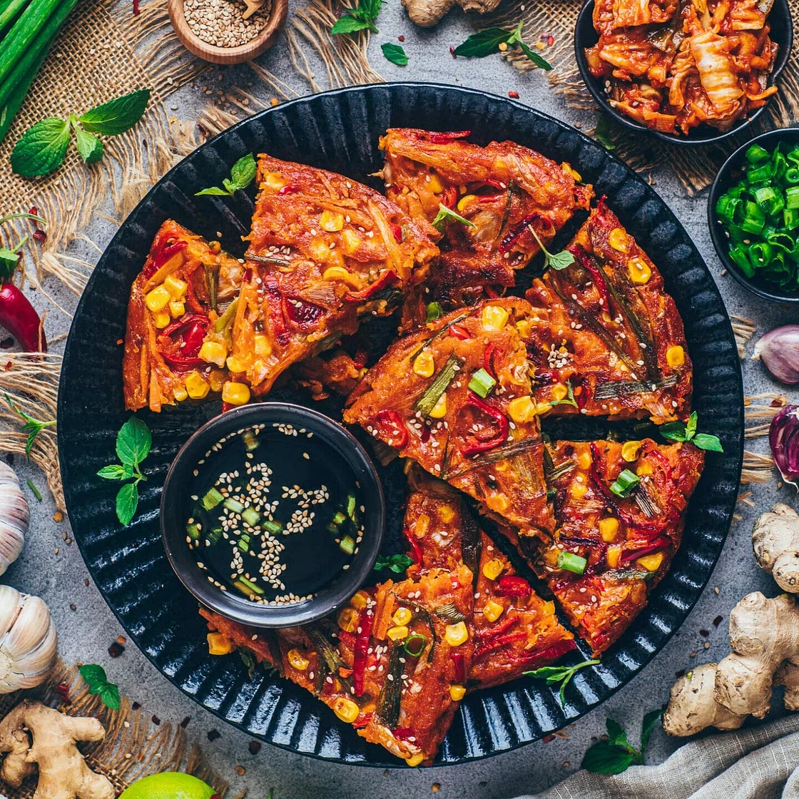 Korean Kimchi Pancakes (Kimchijeon)