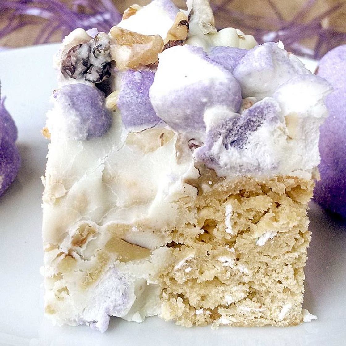 Oatmeal Blondies with Peeps Rocky Road Topping