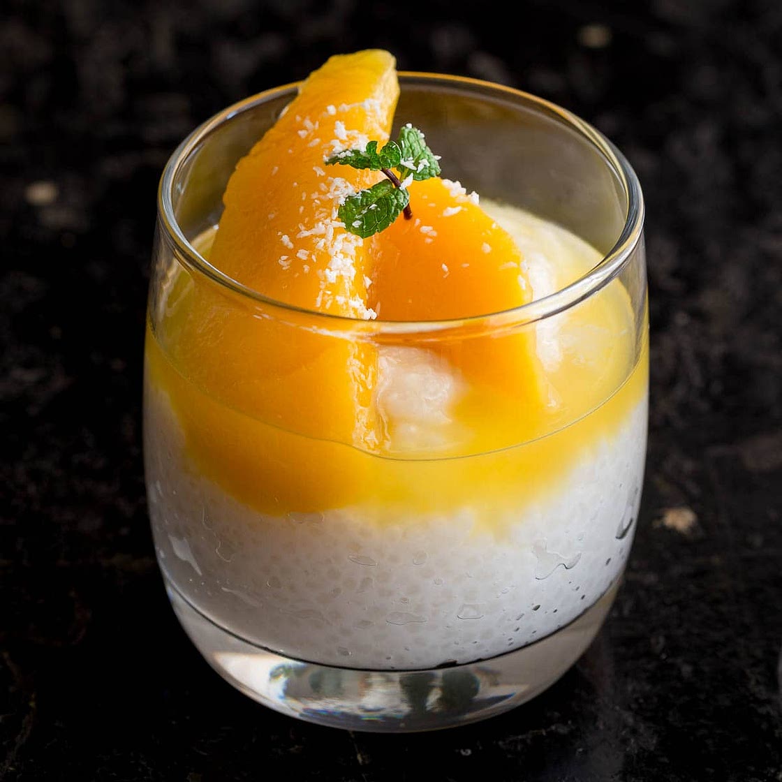 Sago Pudding with Coconut & Mango