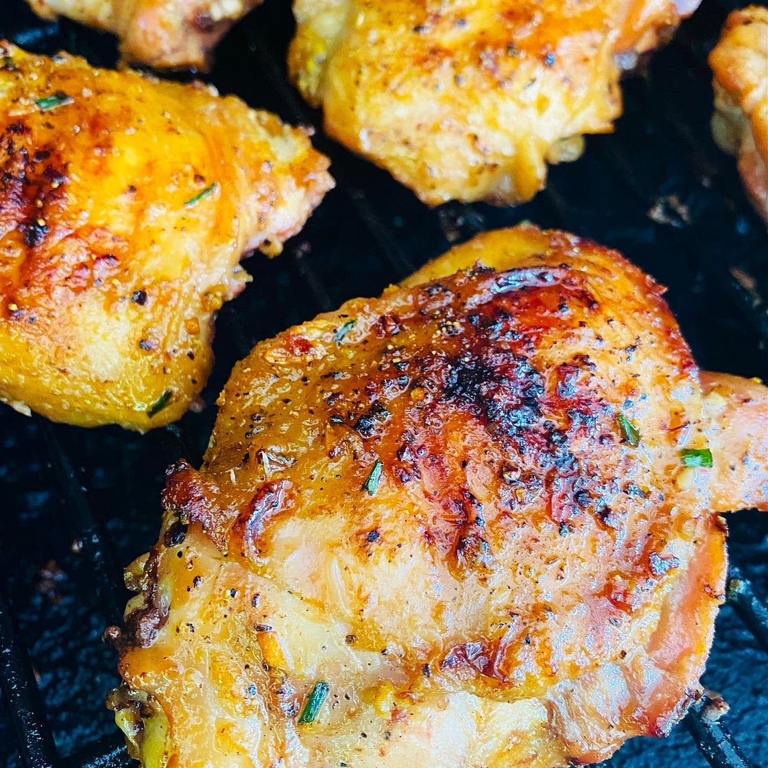 Smoked Lemonade Chicken Thighs