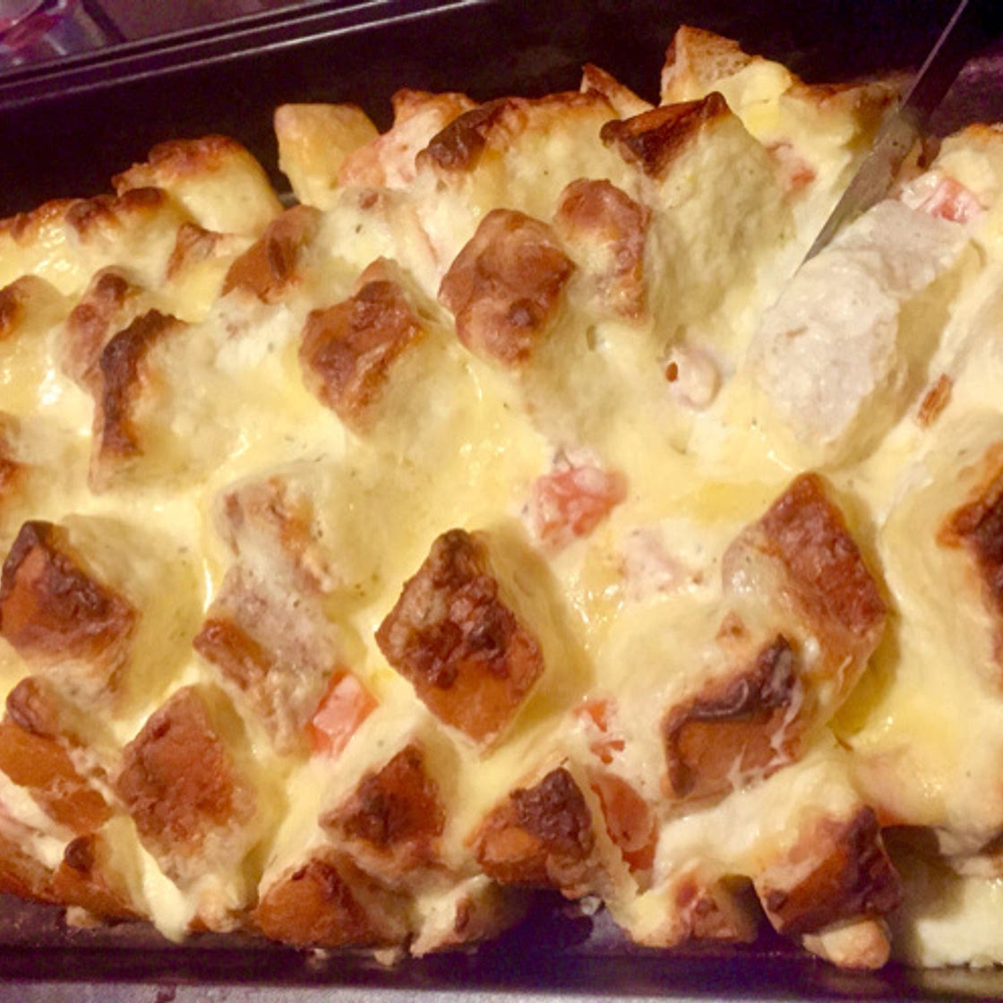 Pão 3 queijos aperitivo de forno