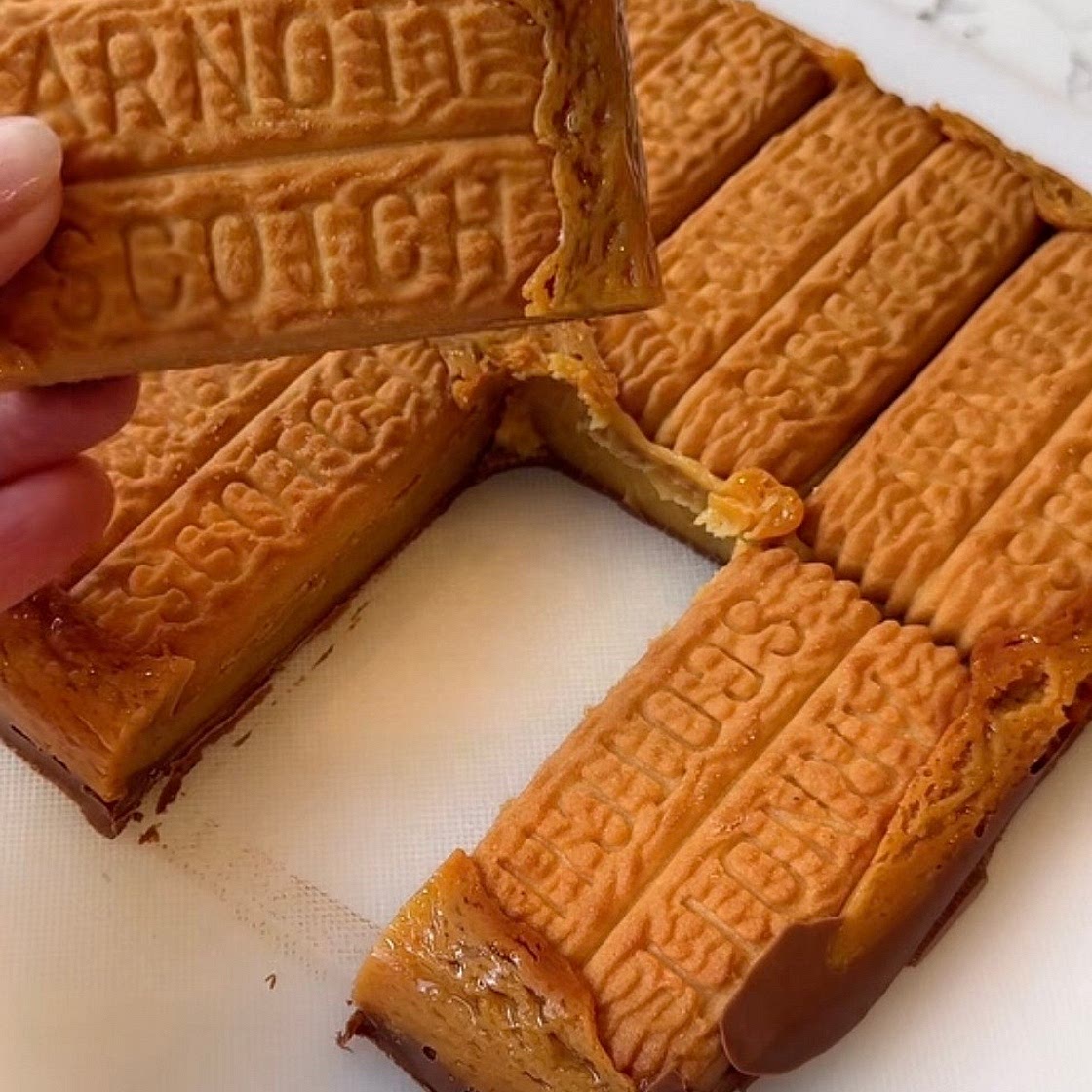 Scotch finger caramel slice
