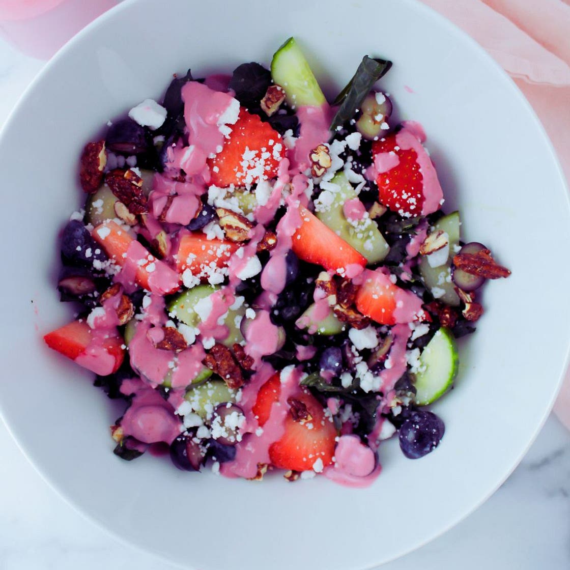 Summer Berry Salad with Creamy Raspberry Dressing