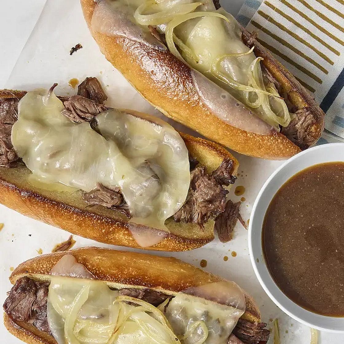 Slow Cooker French Dip Sandwiches