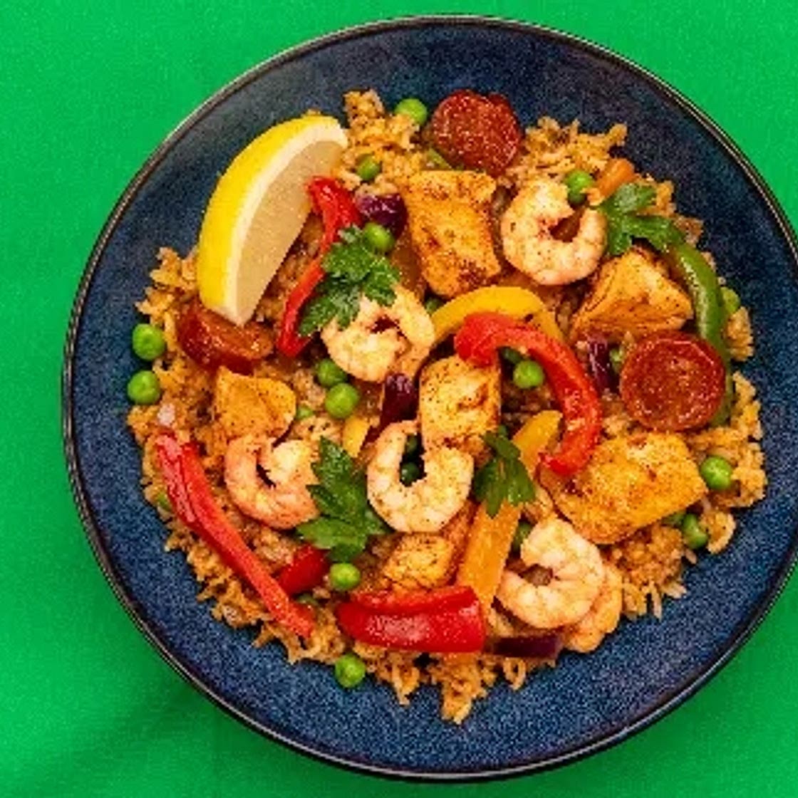 Chicken and chorizo paella traybake