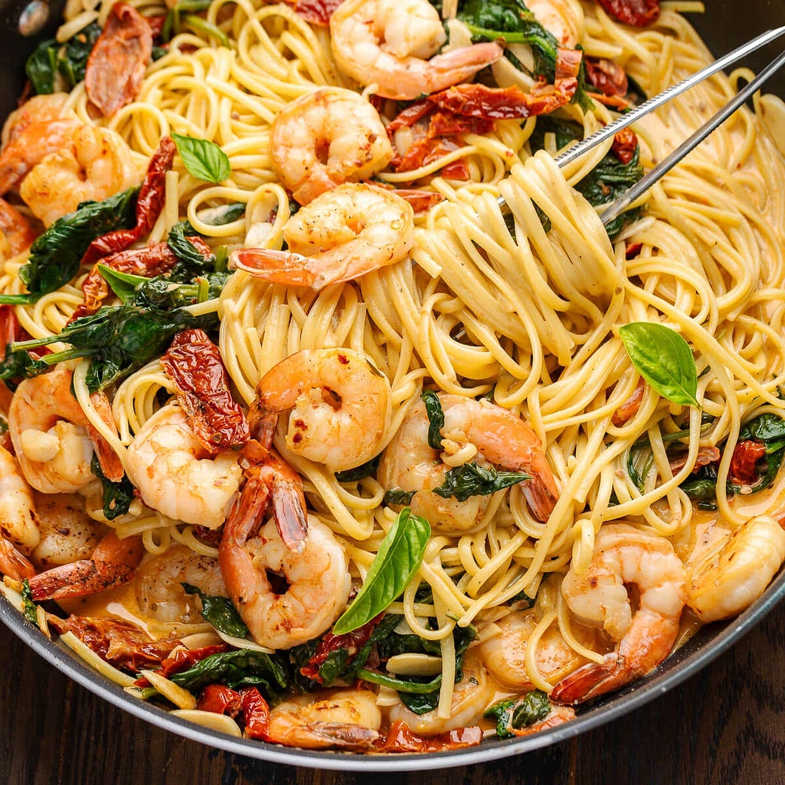 Creamy Sun Dried Tomato Shrimp Pasta