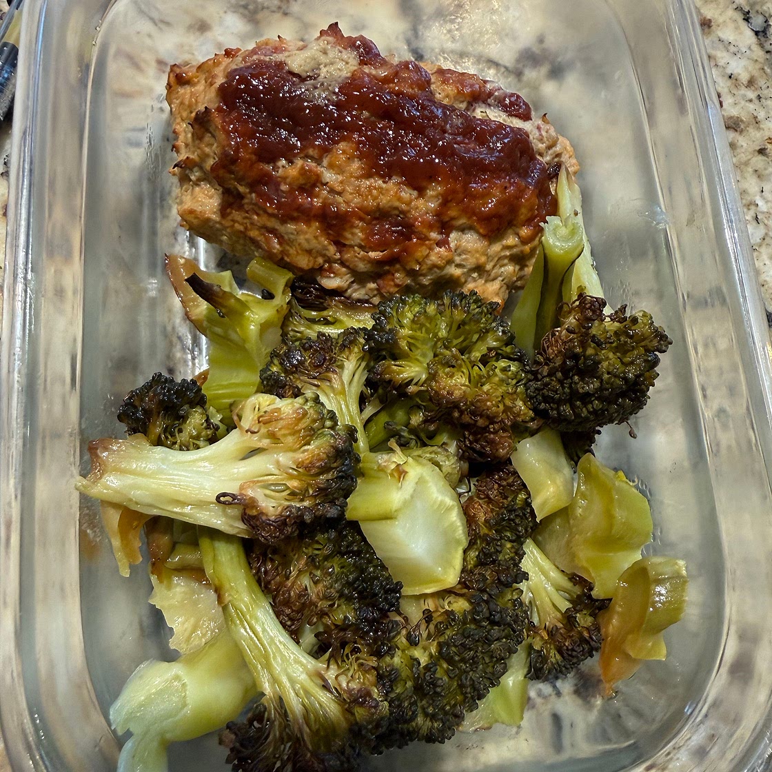 Sheet Pan Turkey Meatloaf and Broccoli