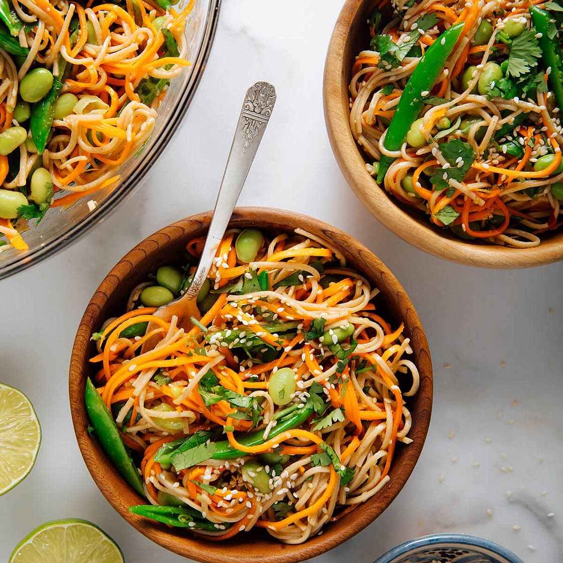 Soba Noodles with Sugar Snap Peas and Carrots