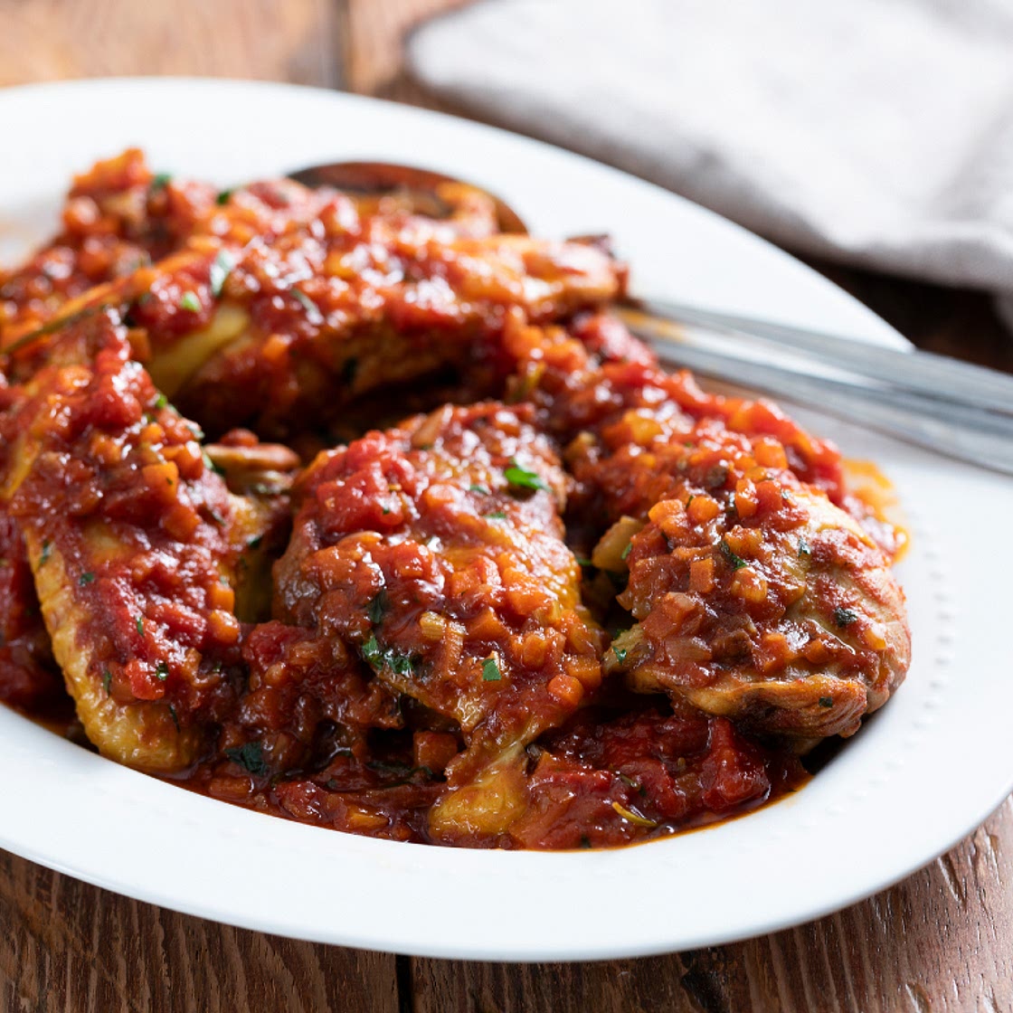 Chicken Cacciatore (Chicken stew with peppers)