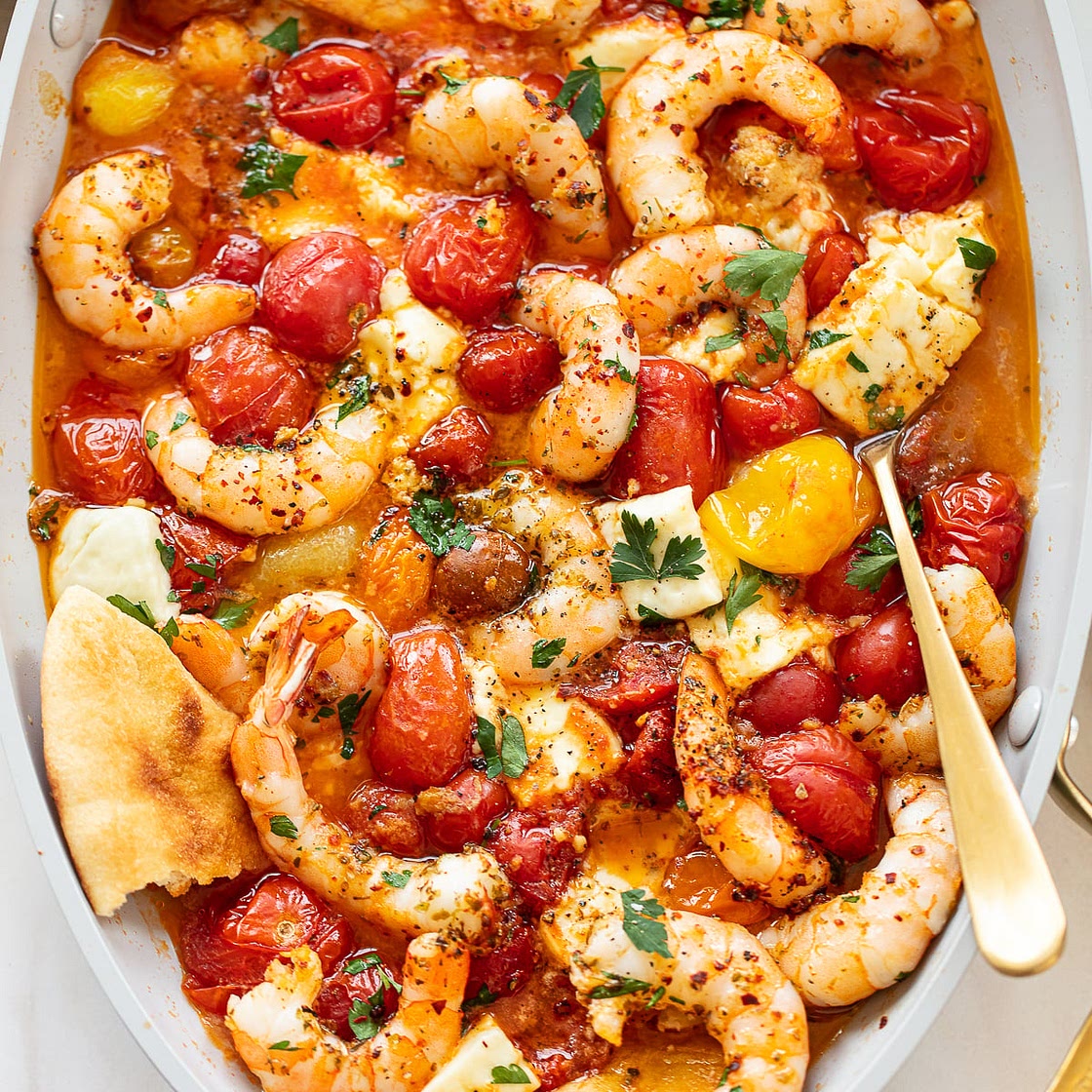 Baked Feta Shrimp and Tomatoes