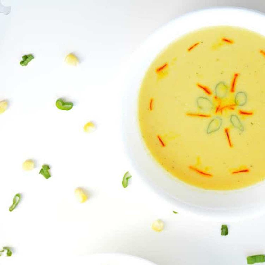 Saffron, Corn, and Bell Pepper Soup