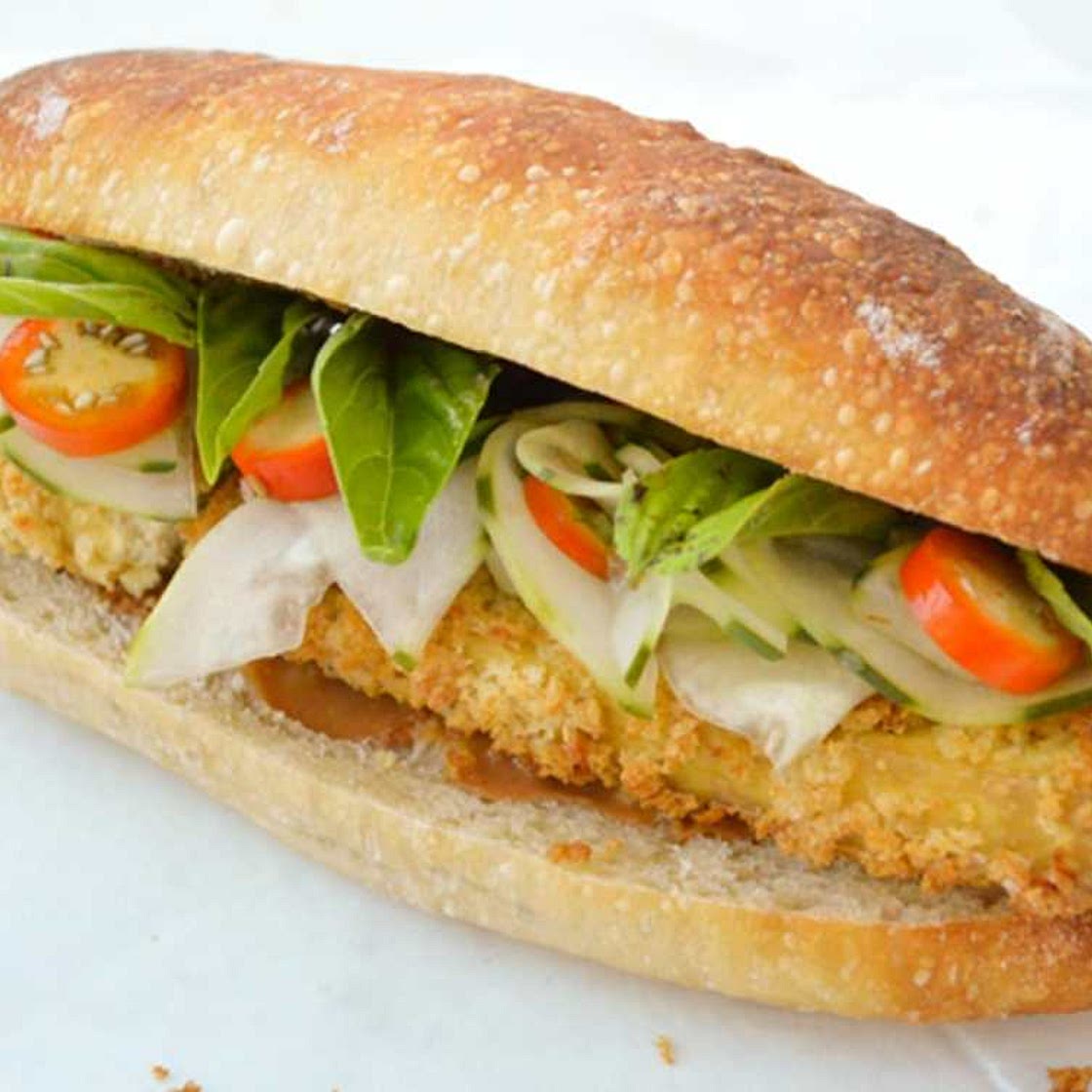 Katsu Banh Mi: Crispy Tofu Cutlet Sandwich