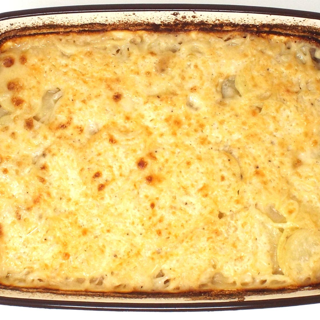 White Cheddar and Asiago Au Gratin Potatoes