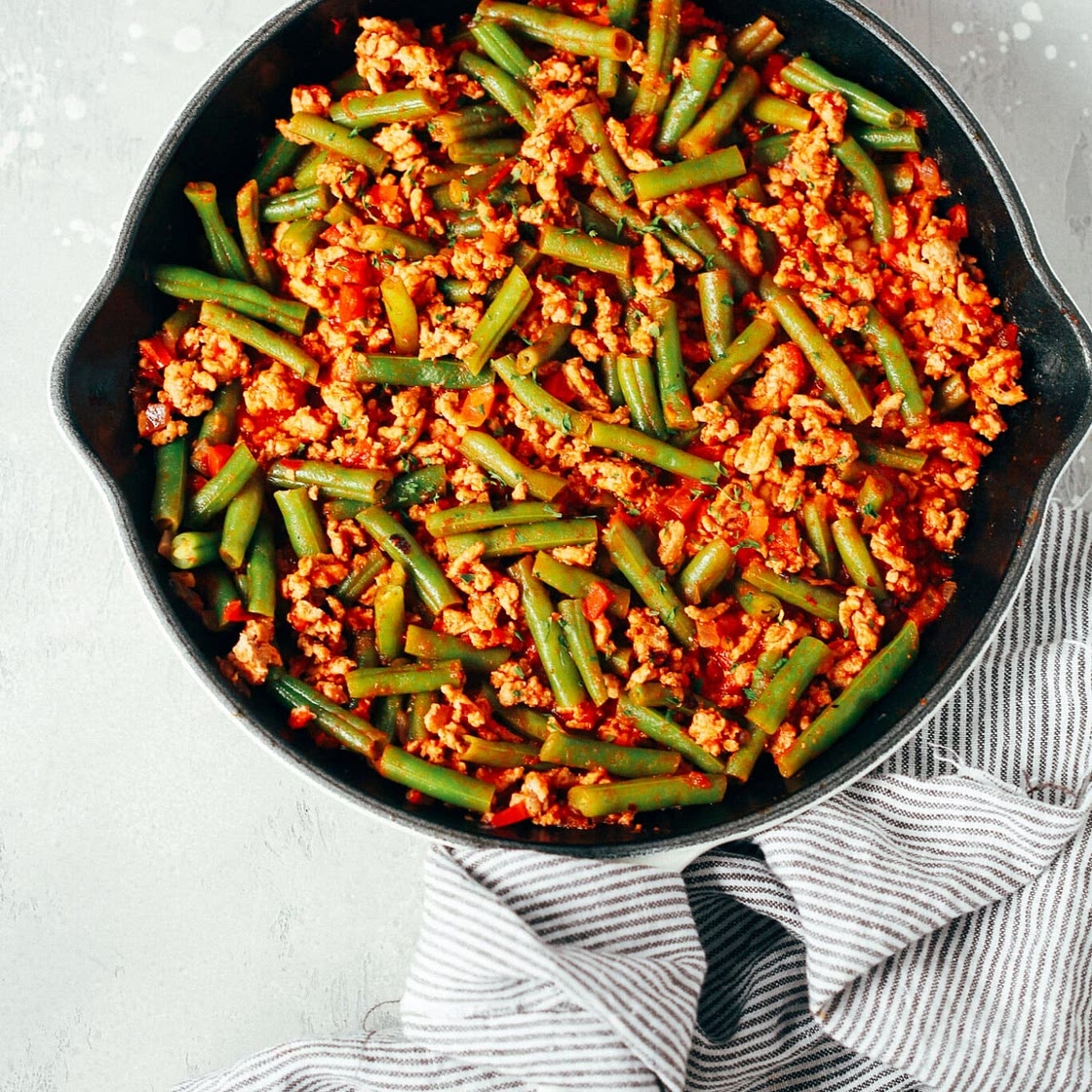 Ground Turkey Skillet with Green Beans