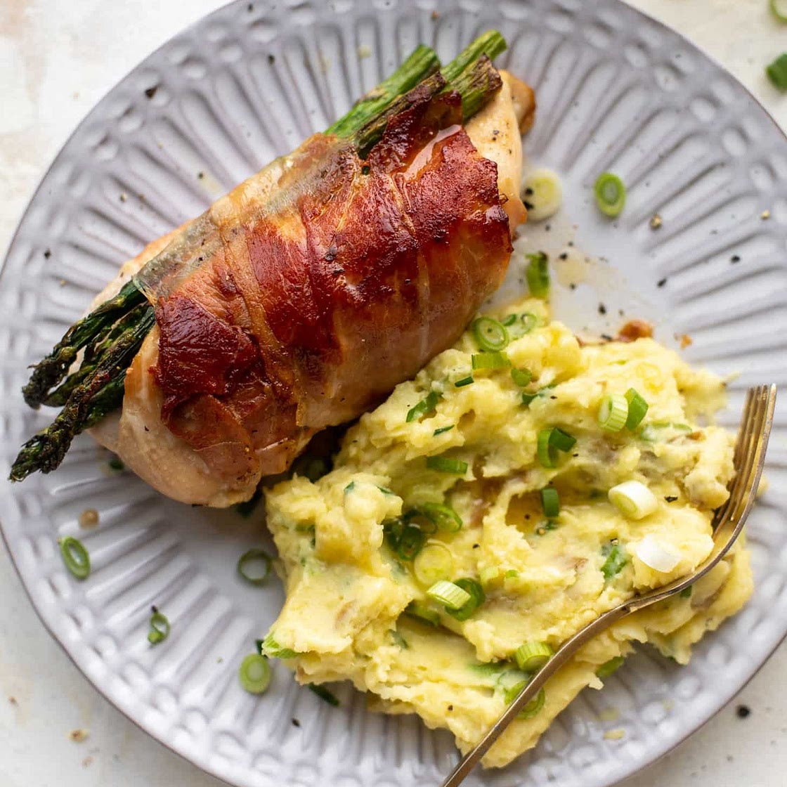 Prosciutto Wrapped Asparagus Stuffed Chicken