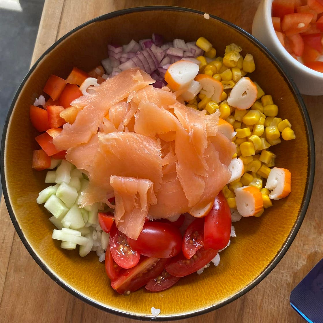 Homemade poke bowls