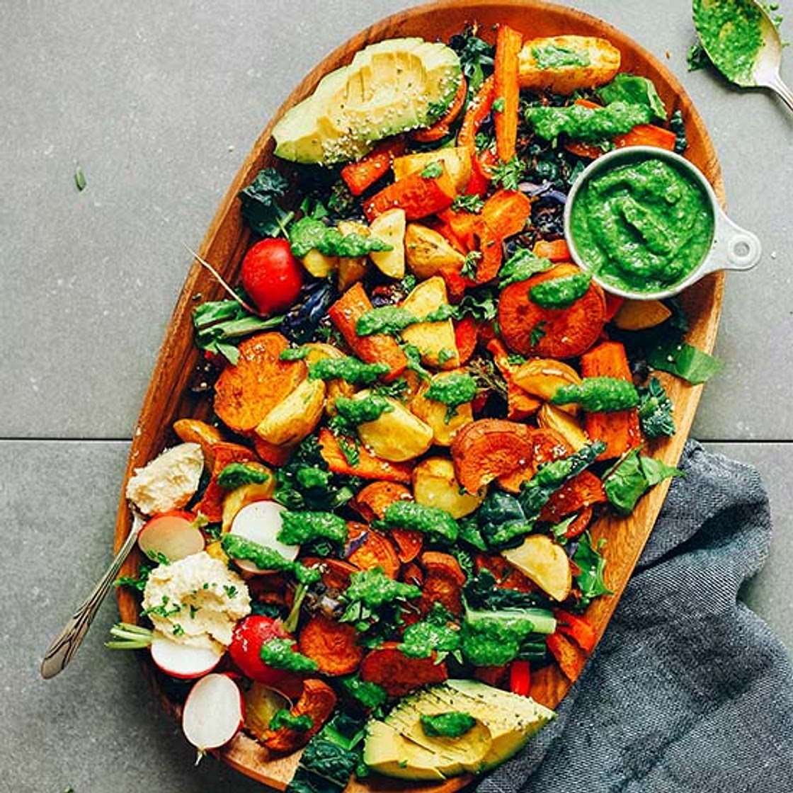 Roasted Vegetable Salad with Chimichurri