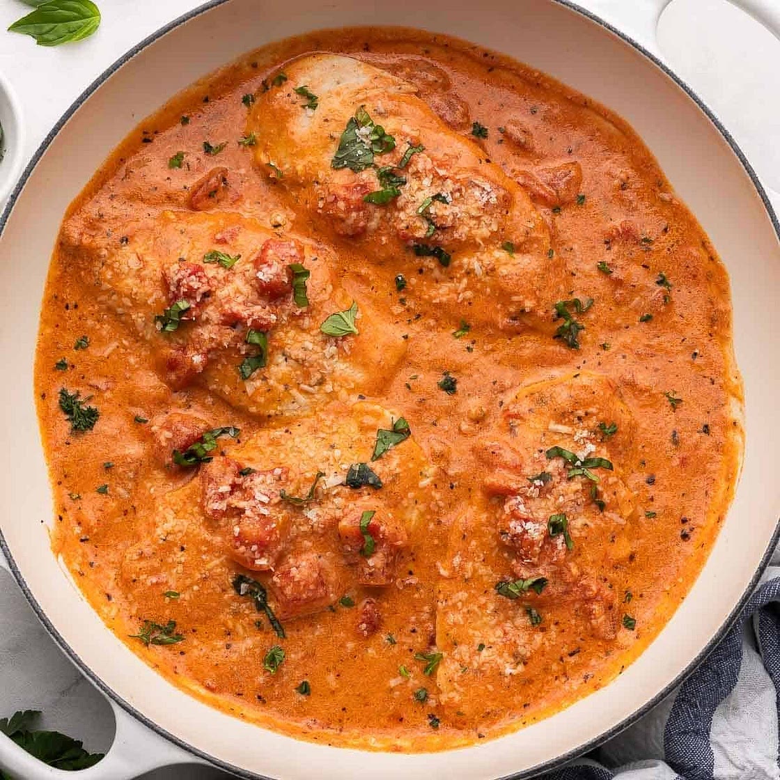 Creamy Tomato Basil Chicken Breasts