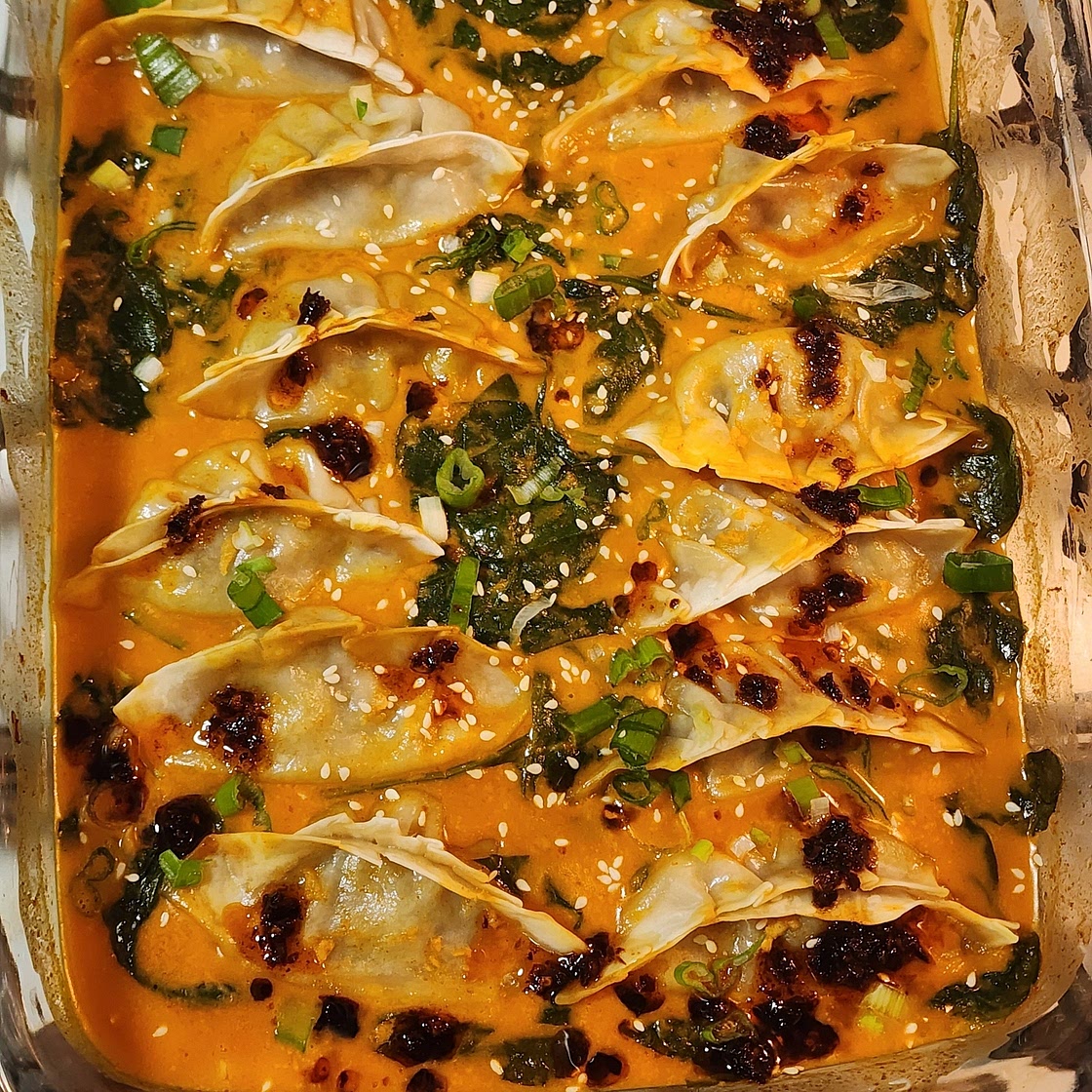 One-Pan Viral Dumpling Bake