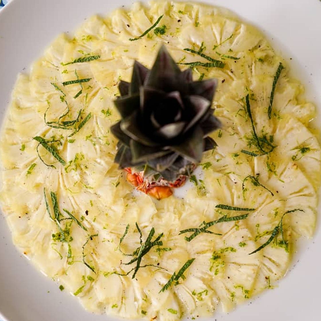 Carpaccio d'ananas exotique
