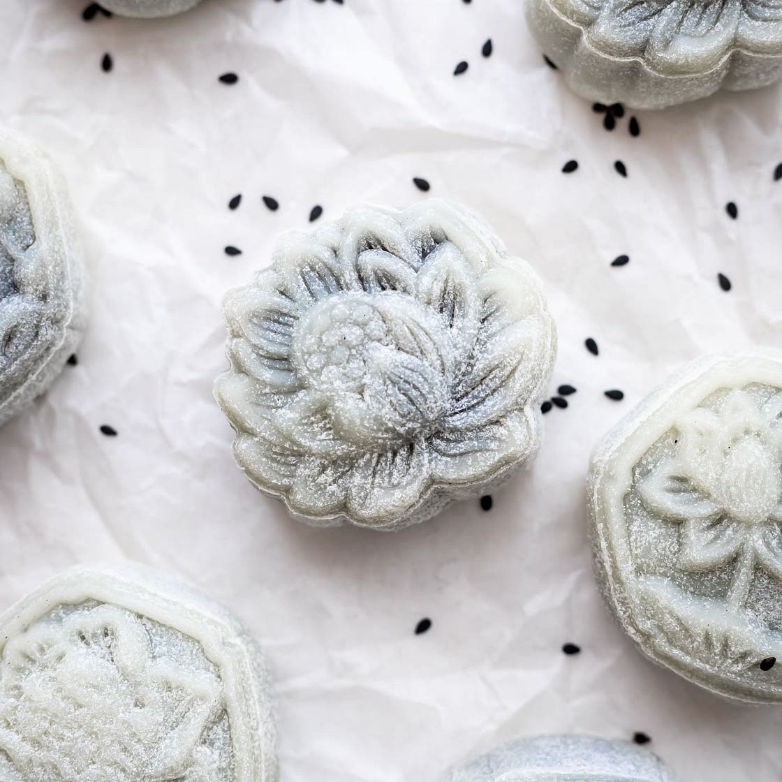 Black Sesame Snow Skin Mooncakes