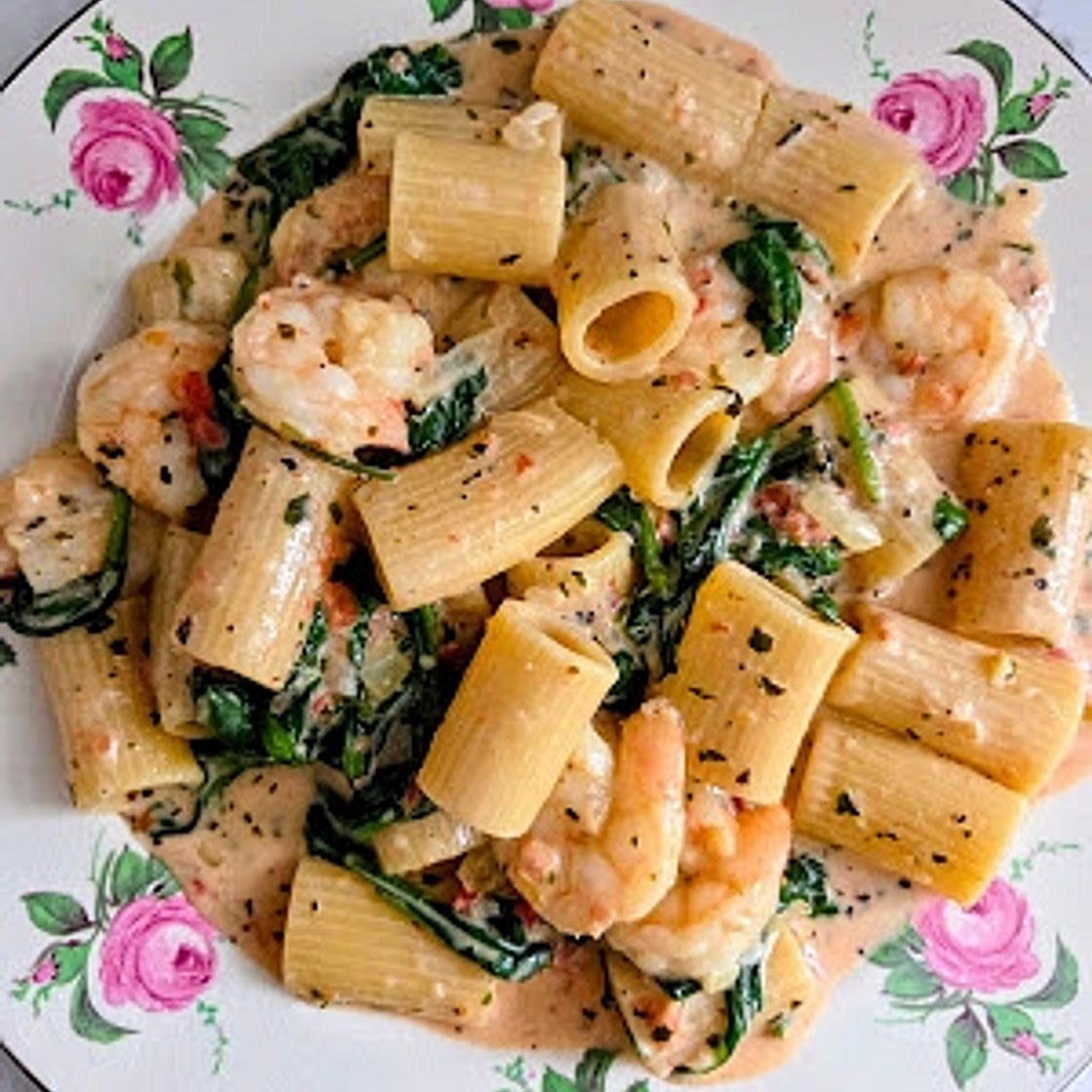 Rigatoni Shrimp Florentine