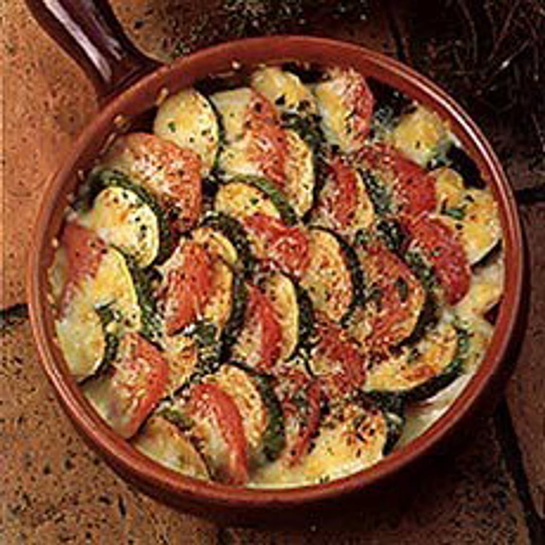 Courgettes and Tomatoes au Gratin