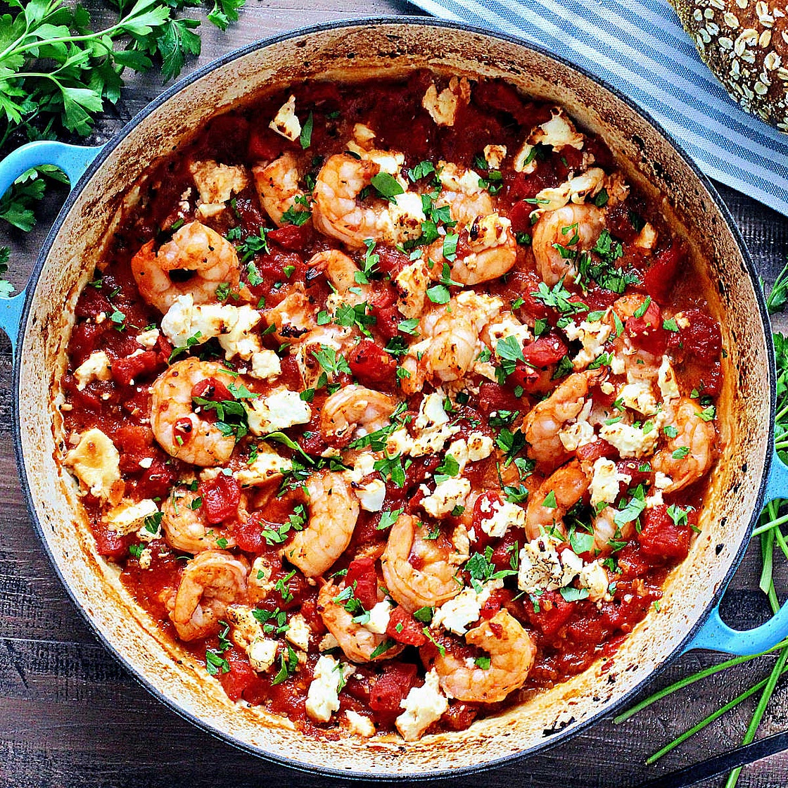 Award-Winning Shrimp Saganaki (Greek Shrimp with Feta)