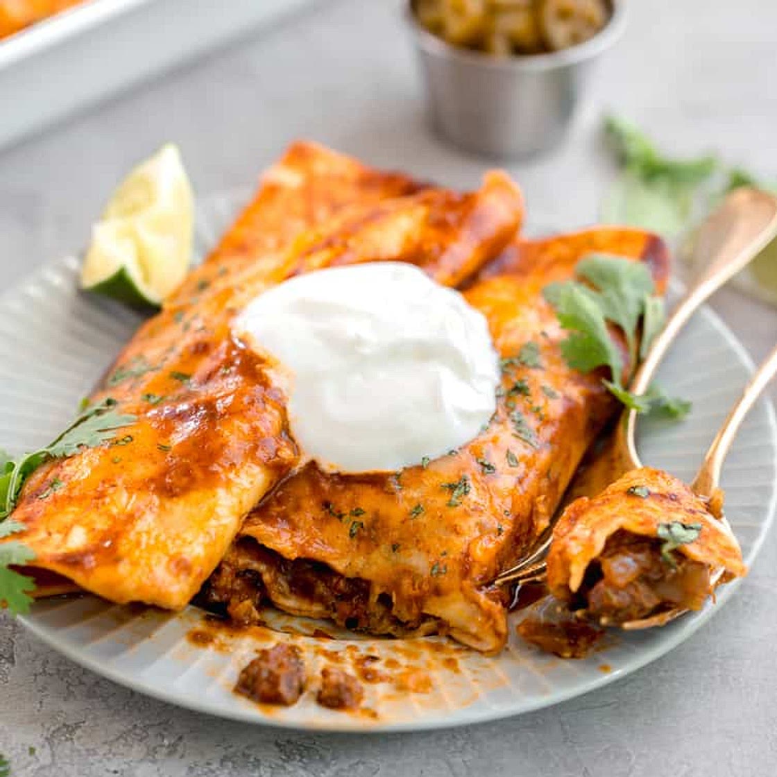 The Best Authentic Beef Enchiladas