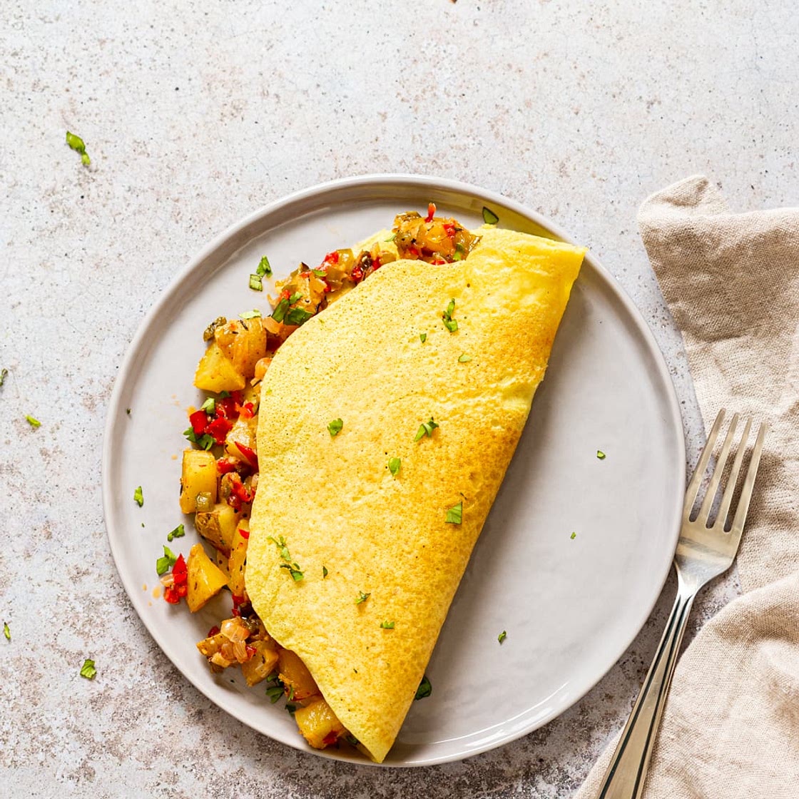 Vegan Omelet with Mung Bean Egg Substitute