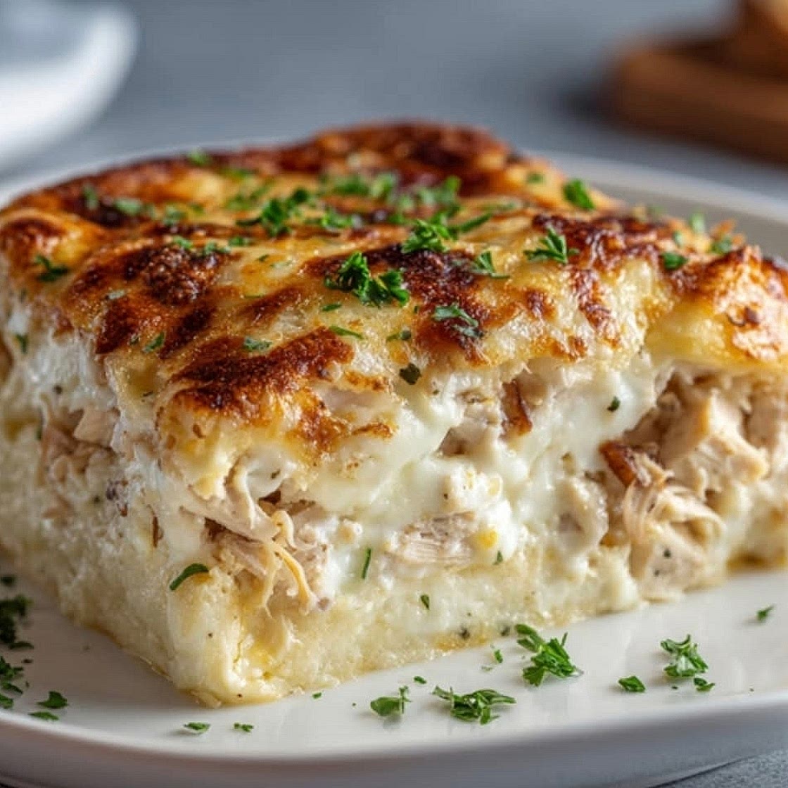 Garlic Parmesan Onion Chicken Cottage Cheese Bake 🧄🧀